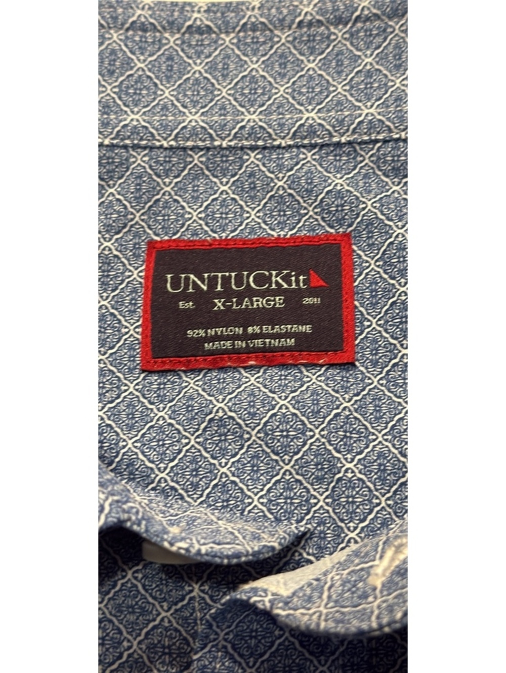 UNTUCKit Weibel Performance Short Sleeve Button-Down Shirt Blue Man Size XL